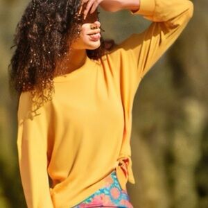 Beyond Yoga Smarten Up Rayon Crewneck Pullover Mango Large NWT